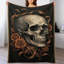 Jeté en flanelle Skull With Roses-133659182