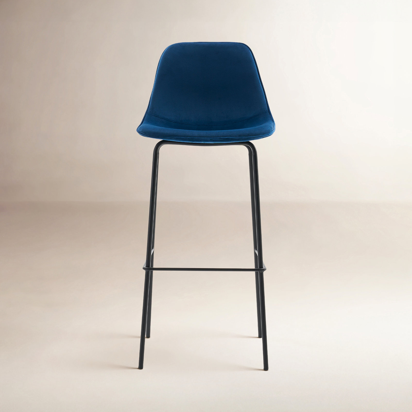 Kavi Upholstered Barstools, Blue Velvet, Bar Stool (30" Seat Height)