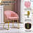 Fitchburg 30"H Modern Velvet Accent Chair with Tufted Back & Metal Legs-1111920659