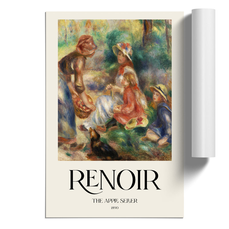 Apple Vendor by Pierre-Auguste Renoir - No Frame Painting, 59cm H x 42cm W x 0.1cm D