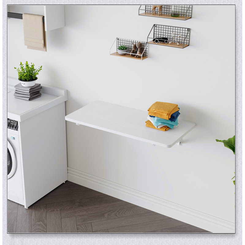 Table pliante murale, bureau pliable peu encombrant pour la lessive, la cuisine, la salle de bain et la chambre à coucher