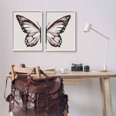 " Muted Symmetrical Butterfly Wings " by House Fenway 2 - Pieces