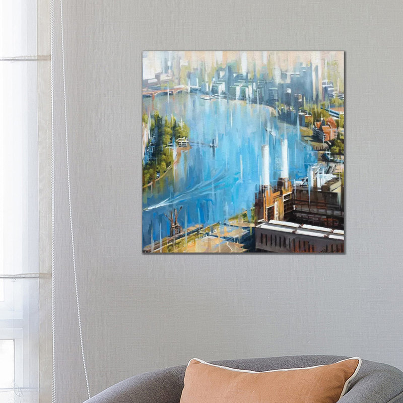 Downstream From Battersea by Johnny Morant - Wrapped Canvas Gallery-Wrapped Canvas Giclée, 66.04 cm H x 66.04 cm W