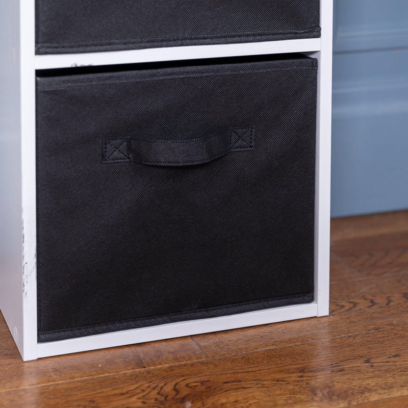 Northville 80cm H x 30cm W Cube Bookcase, Black, (3 Shelves) 80cm H x 30cm W x 23.5cm D
