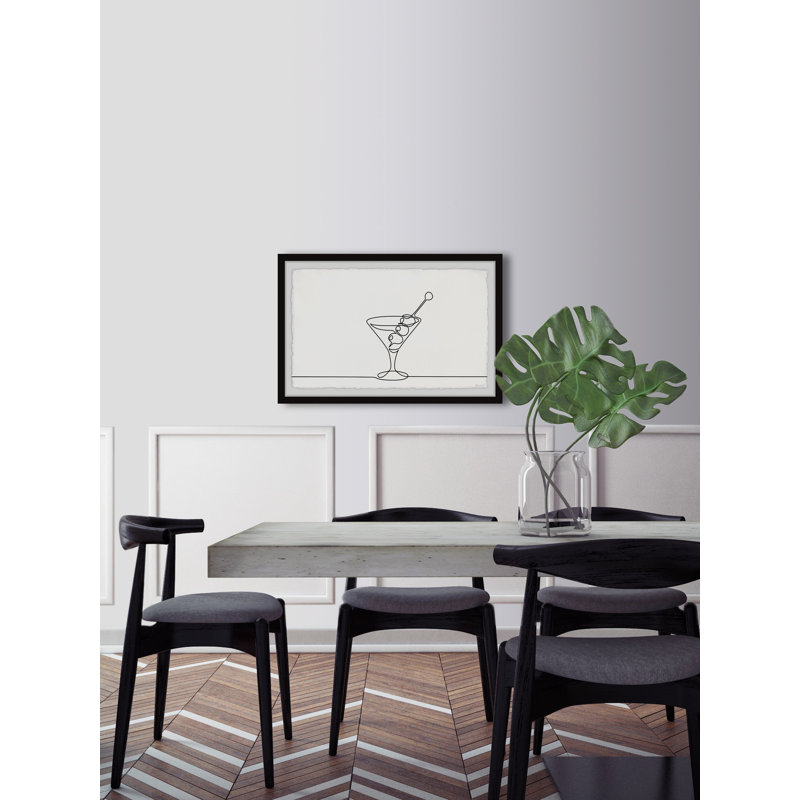 Cocktail Line - Single Picture Frame Print, 20cm H x 30cm W x 3.81cm D