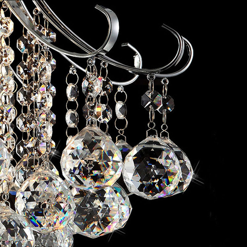 Amaya Glass and Crystal Flush Mount, 45cm H x 55cm W x 55cm D