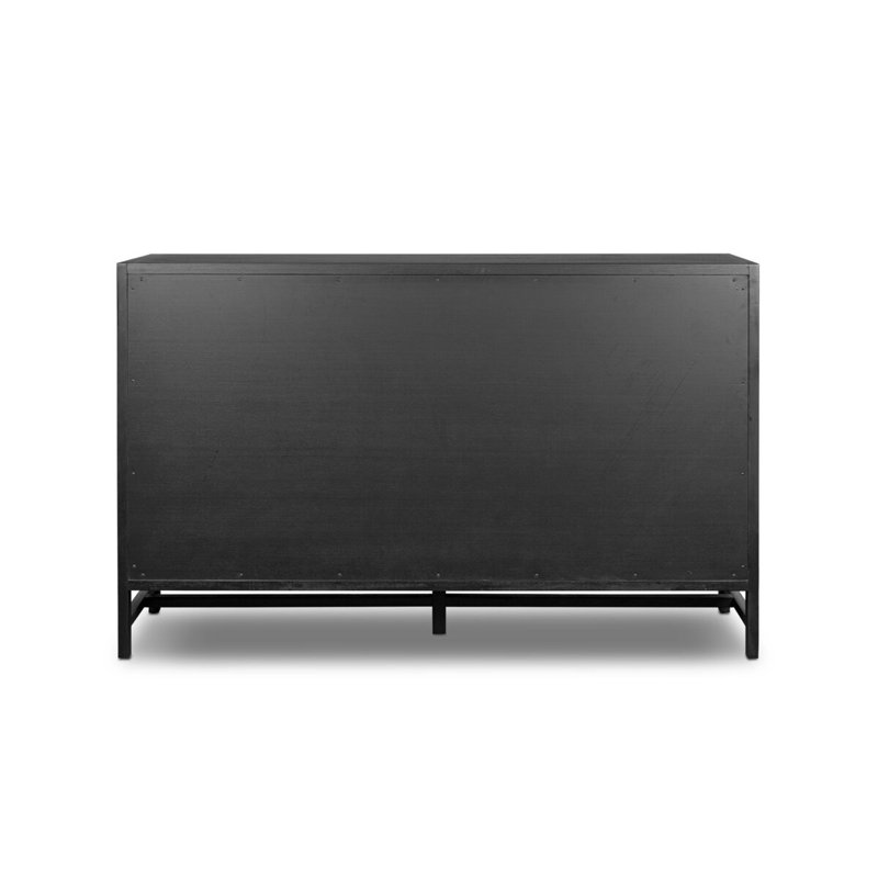 Sullivan 10 Drawer Dresser in Saddle Tan, Brushed Black Acacia Solid