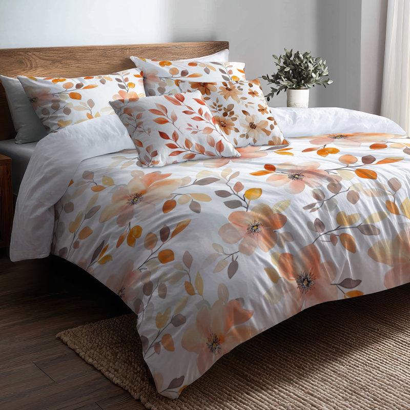 Ensemble de literie 5 pièces Boho - Ensemble de housse de couette et de coussin floral