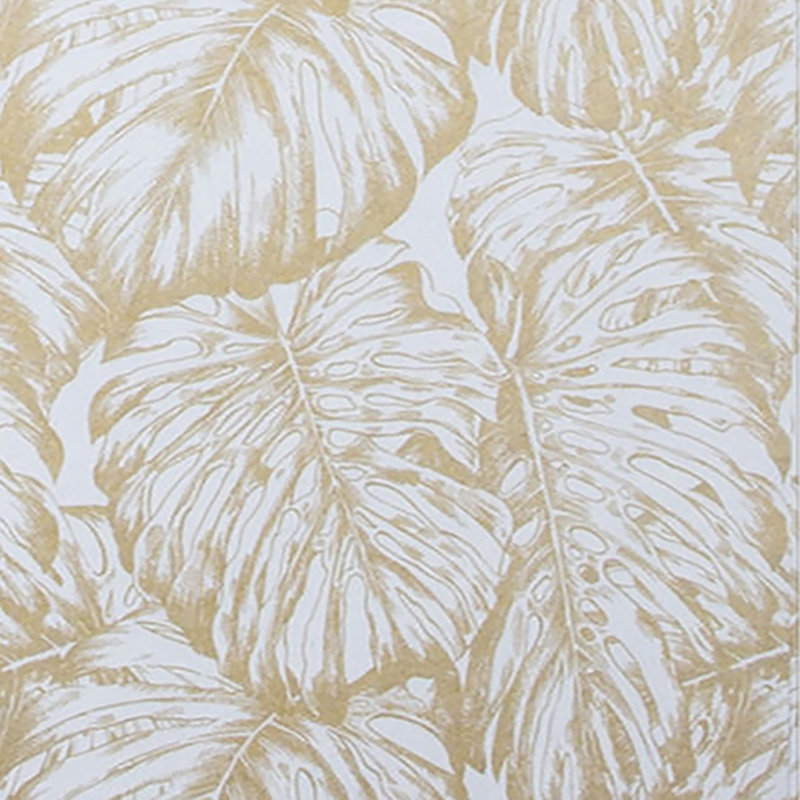 Floral Metallic Wallpaper Roll, Pearl/Gold