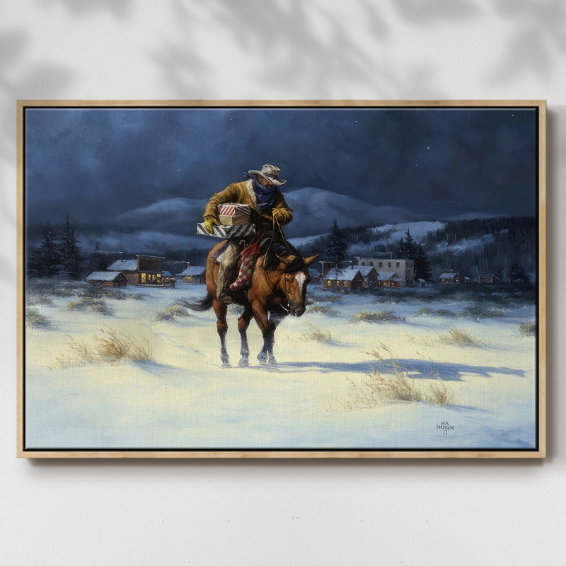 Ramener Noël à la maison, H 25 po x l 37 po x P 1,5 po, Papier encadré naturel