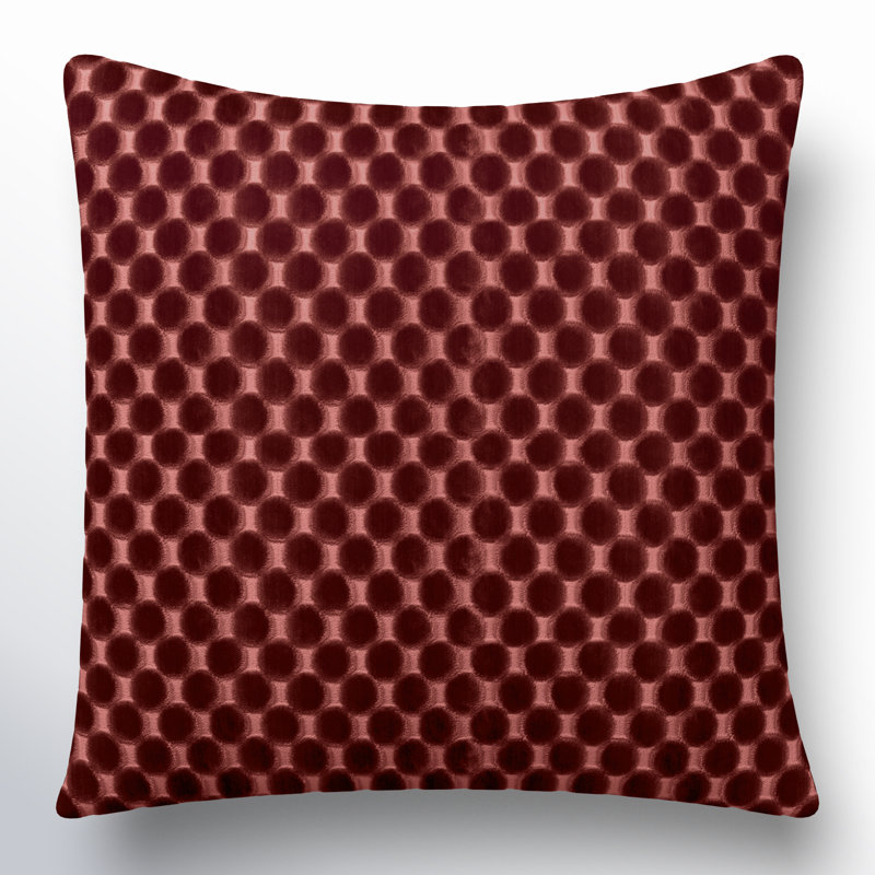 Nirvan Velvet Pillow, Square 20", Polyester, Garnet