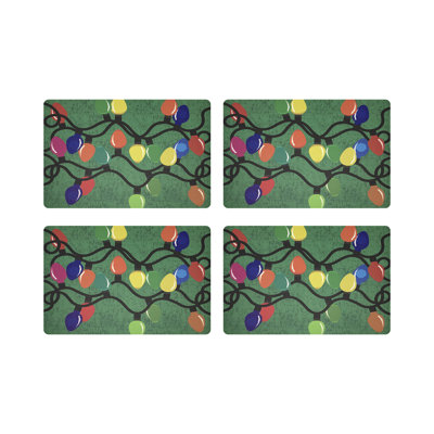 Xmas Vegan Leather Rectangle Placemats