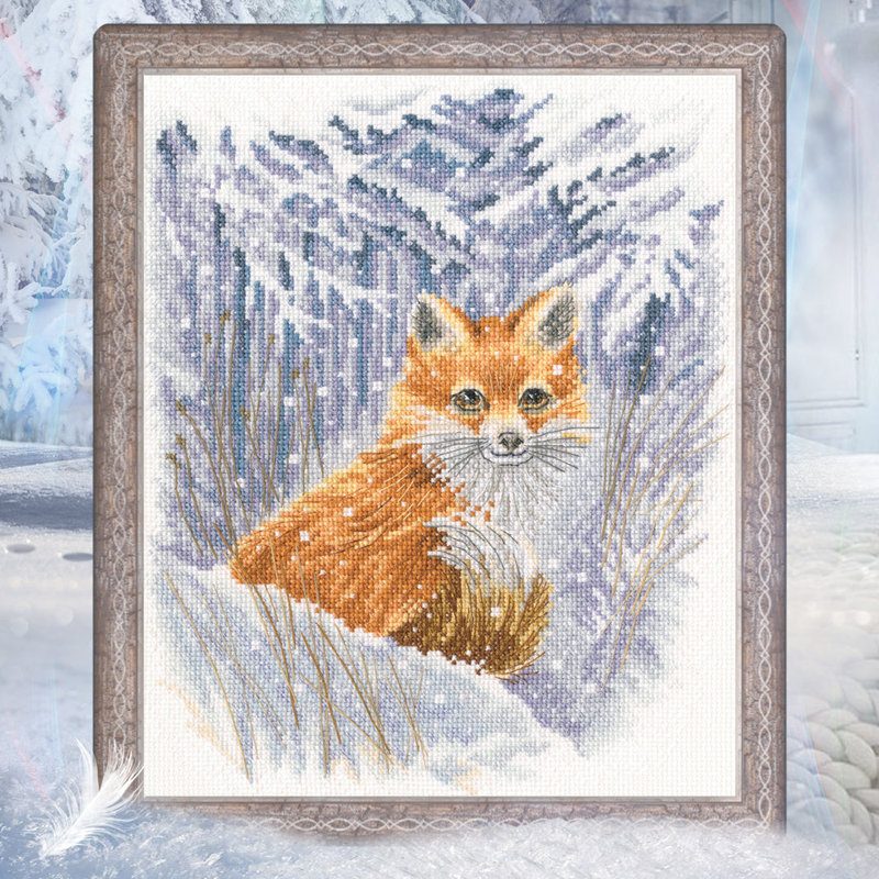 Trousse de broderie au point de croix comptée « Rencontre avec le renard d'hiver » de RTO M901