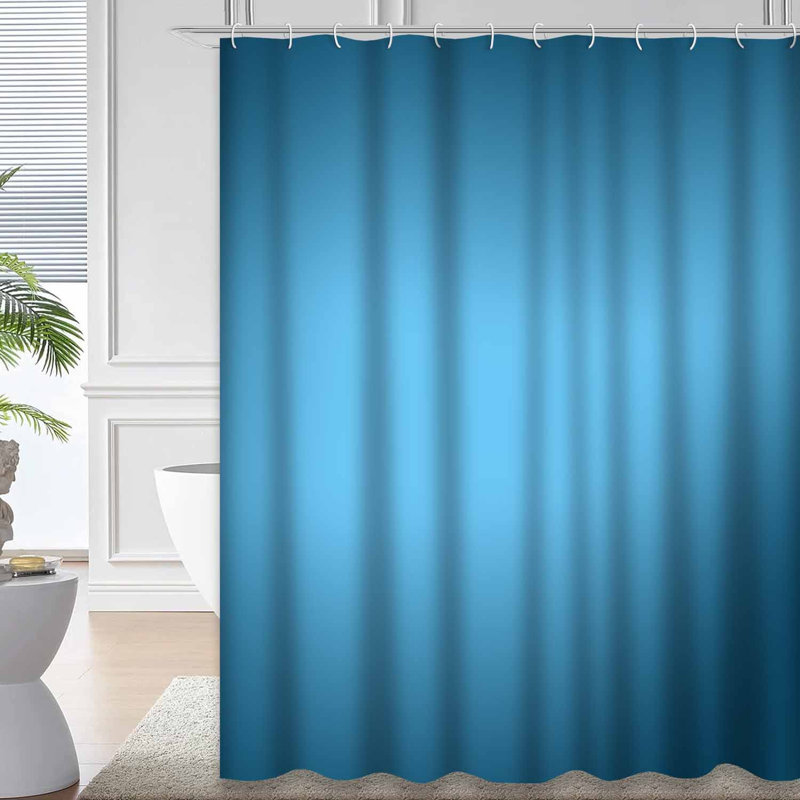 Rideau de douche bleu à motif abstrait bleu marine avec 12 crochets, L 72 po x l 78 po