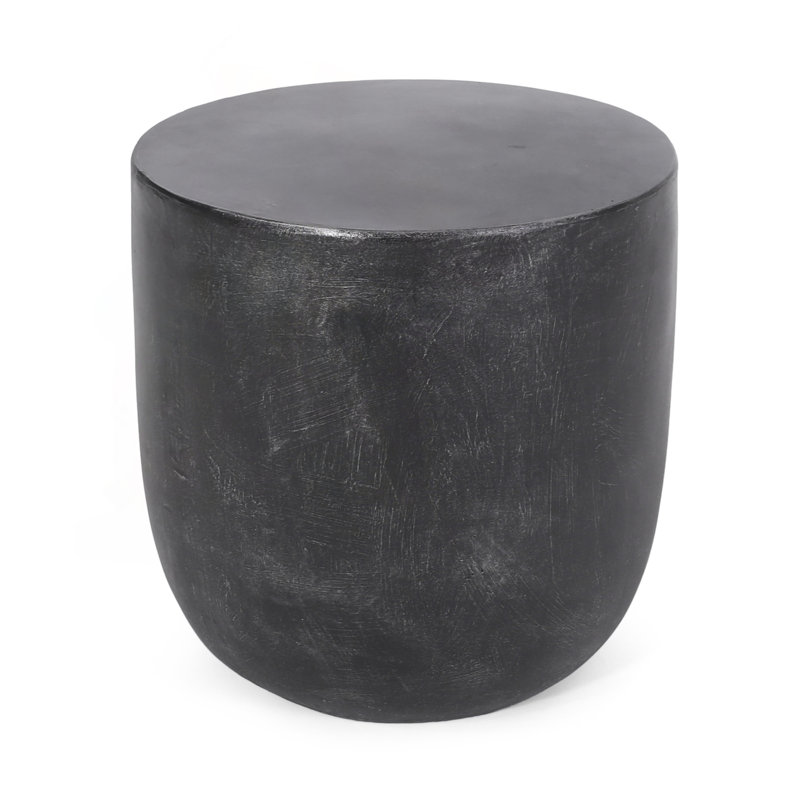 Textured Barrel Concrete Side Table