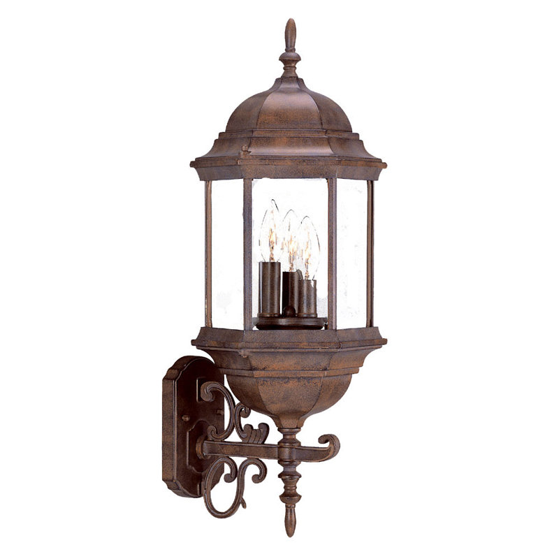 Pruitt Wall Light, Burled Walnut, Clear Beveled