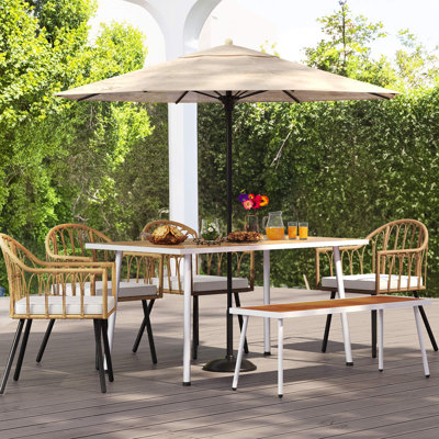 Haaris Wood Outdoor Bench by Ebern Designs