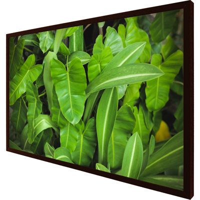 Dagoberto Abstract Background of Dark Green Leaves 1 Piece Single Picture Frame Wall Art
