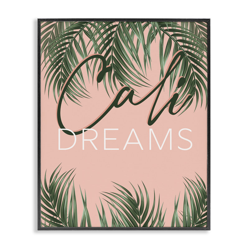  Cali Dreams on Palms, estampe numérique par Angela Nickeas, H 20 po x l 16 po, Giclée encadrée noir minuit