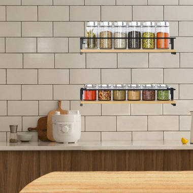 Wooden Kitchen Spice Rack, On The Wall