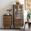Noir + brun bois massif + fer + vitrines-120279270