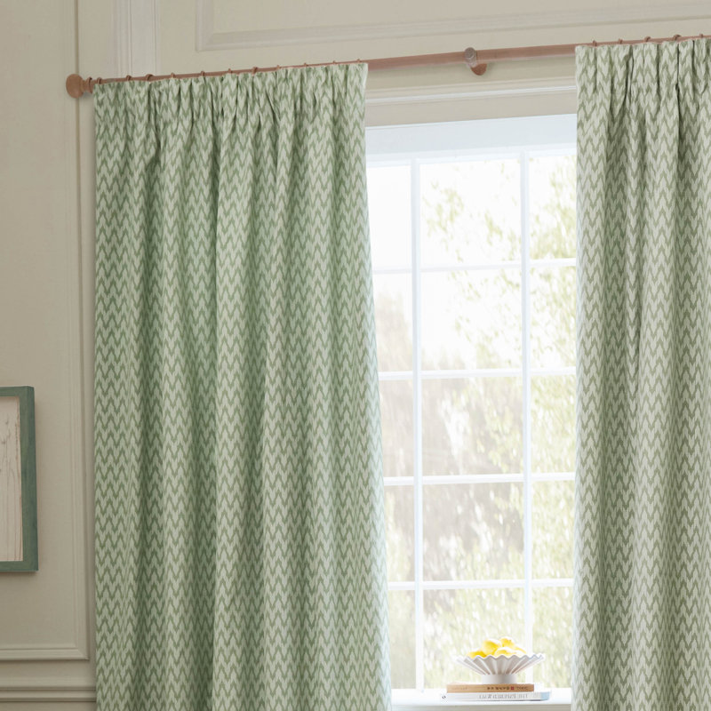 Hutton Room Darkening Curtain Panel Pair, 46.06cm Width x 182cm Drop, Green