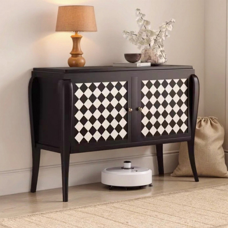 Modern Black Solid Wood Sideboard