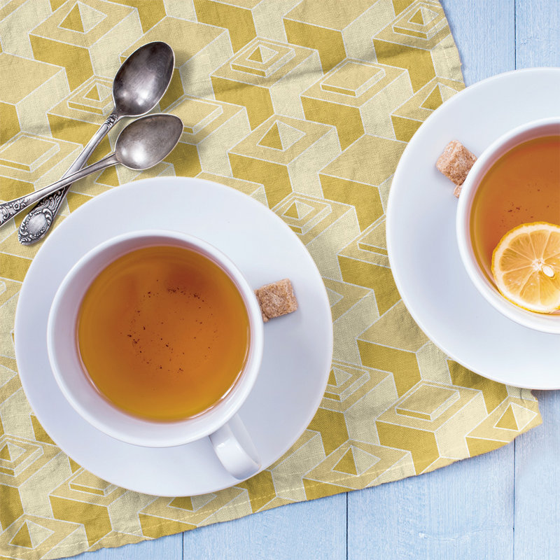 Patricia Geoffrey Tea Towel Kitchen Towel, Light Yellow/White, Poly Twill