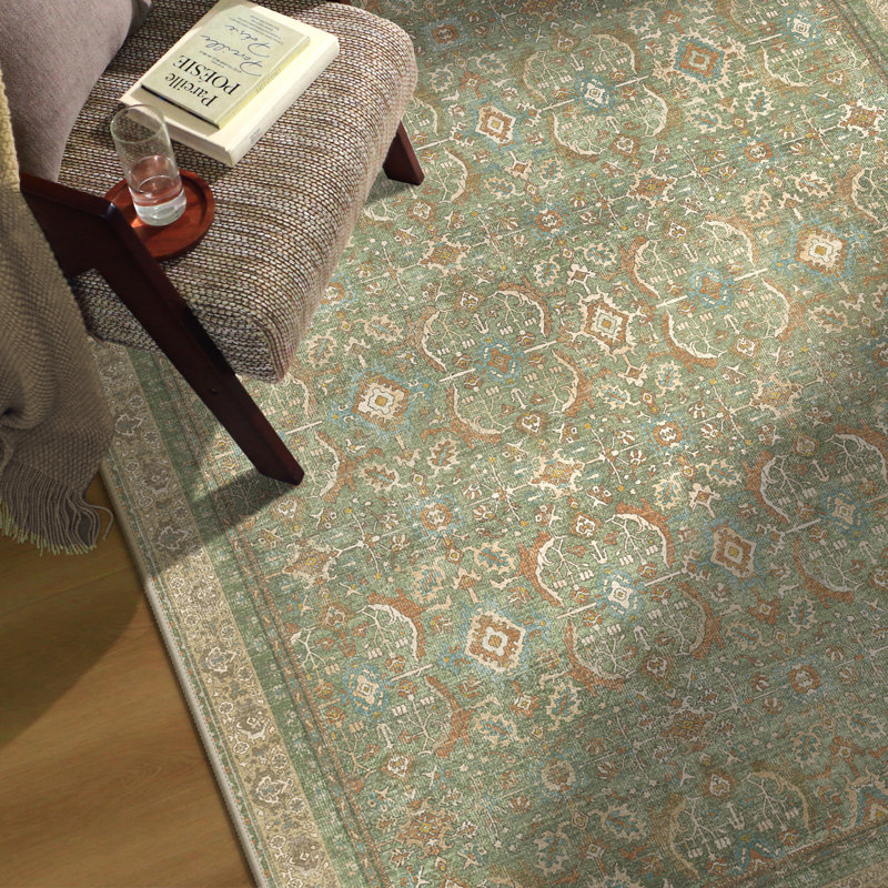Tapis oriental vert performance Abastos, Rectangulaire 8 pi x 10 pi, Green