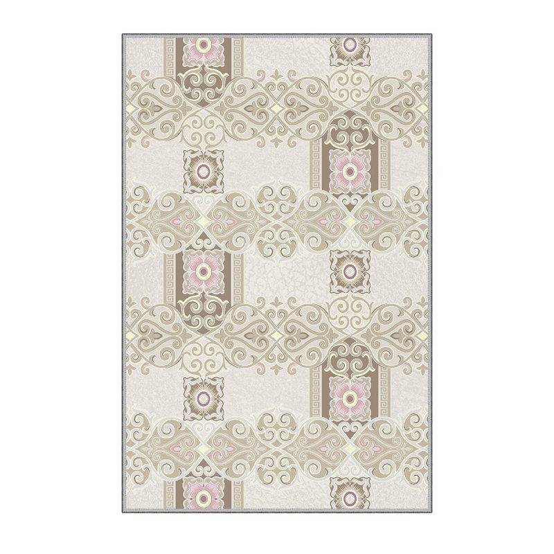 Premium Polyester Area Rug (5.2 x 7.5 ft), 1% Antibacterial, Non-Slip Underside, .3 in Pile Height | Machine Washable, 3D Digital Print, Durable Woven Carpet | Ideal for Living Room, Bedroom & Dining Spaces