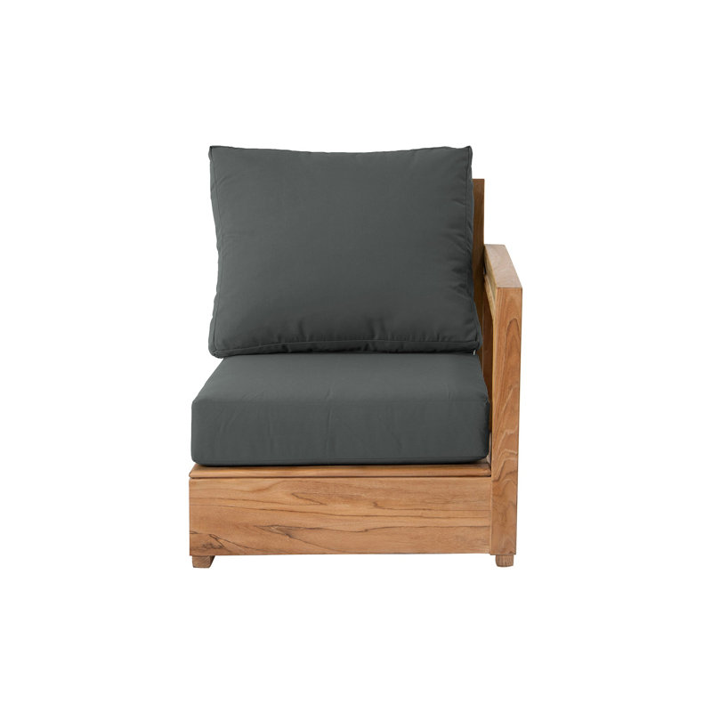 Chatsworth  Outdoor Teak One Arm Lounge Chair, Coal
