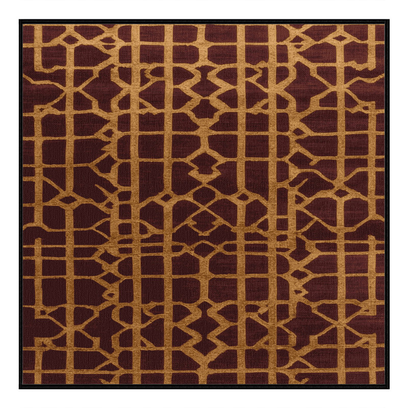 Machine Washable Trellis Black Area Rug, Square 3'