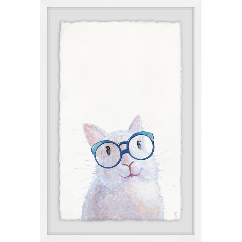 Nerdy Bunny - Single Picture Frame Painting, 30cm H x 20cm W