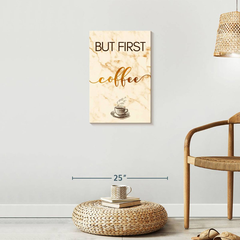 «Coffee Cup First» sur toile, H 24 po x l 16 po x P 1,25 po