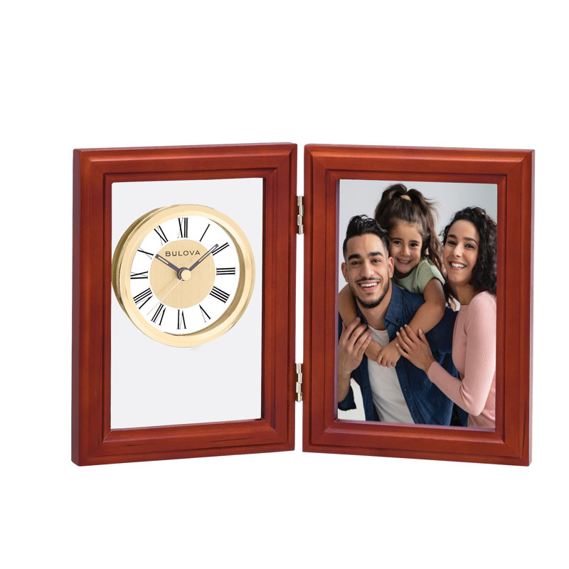 5645637D935040D5A28756CDF4F021F0 Horloge cadre photo Alex en bois et verre