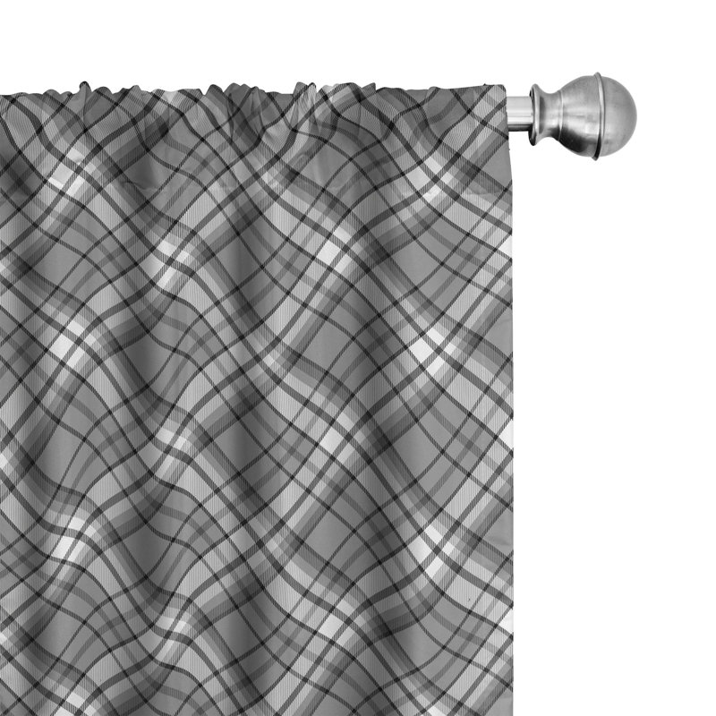 Plaid Semi-Sheer Rod Pocket Curtain Panels, 28" x 95"