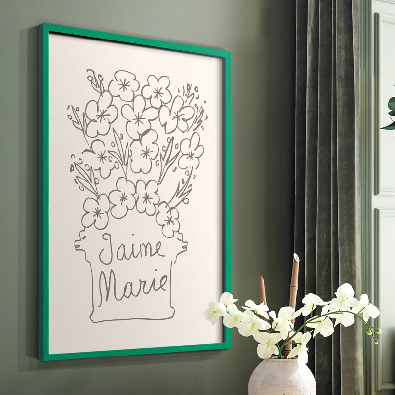 Matisse CCXLI, reproduction encadrée - bois massif, Vert, H 10 po x l 8 po