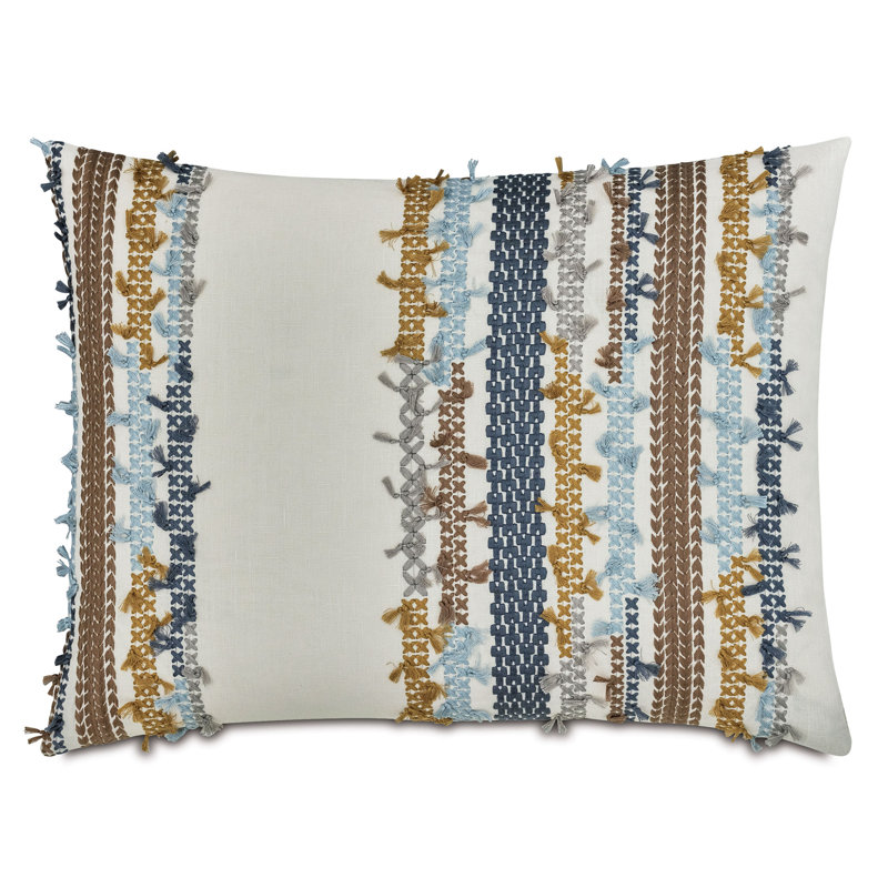 Daleyza Striped Linen Pillow Sham, 21" H x 37" W