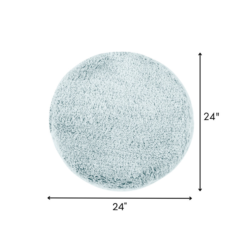 Better Trends 100% Polyester Bath Rug, Non-Slip TPR Backing 24" Round Bathroom Mat, Ultra-Soft Quick-Dry Machine Washable Absorbent Rug, Blue
