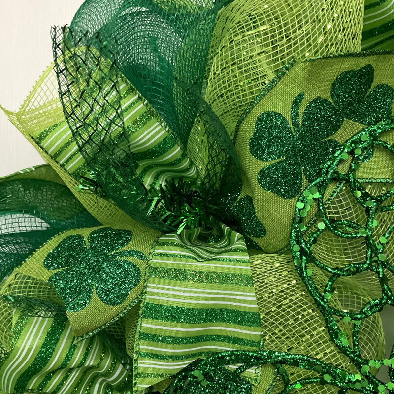 Couronne de trèfle scintillante St Patricks Day