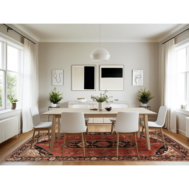 Machine Washable Turkish Brown Area Rug, Rectangle 7' x 10'
