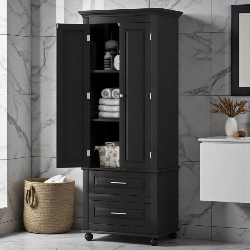 Armoire de rangement à 2 tiroirs Belamy, Noir