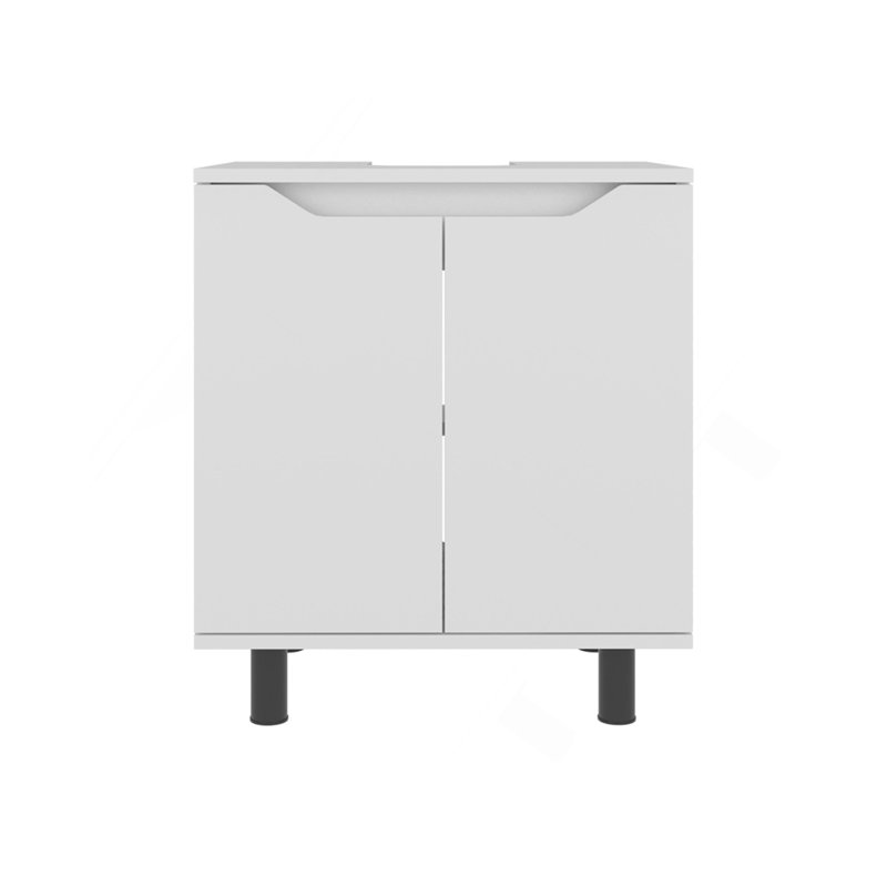 Meuble-lavabo blanc pour lavabo sur pied