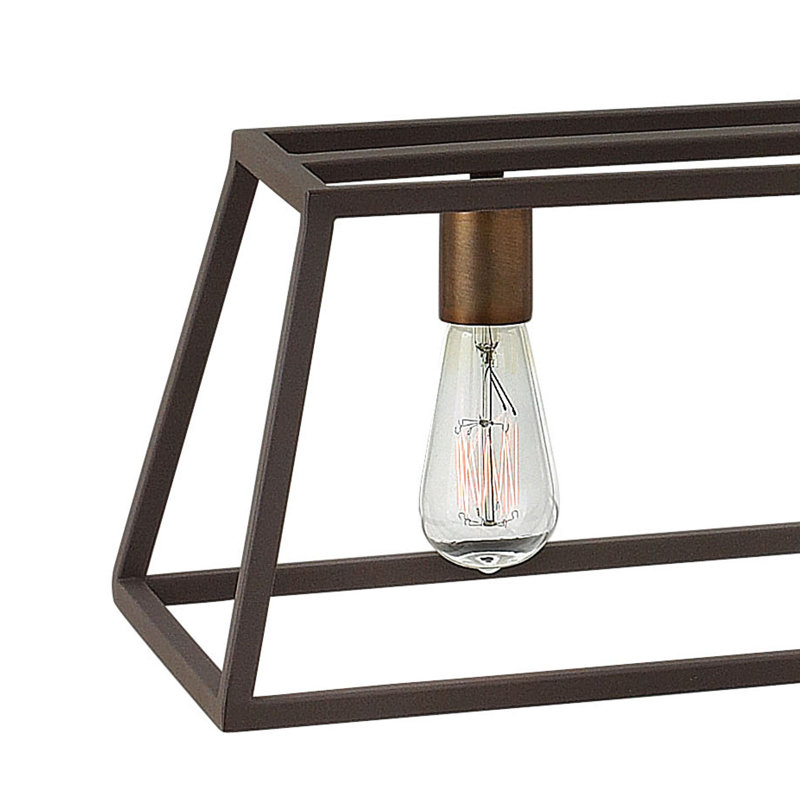 Bronze 65" Industrial Cage Linear Chandelier