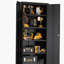 Armoire de rangement en métal 72 po H, armoire verrouillable en acier à outils noir avec portes et 4 tablettes, grands classeurs pour systèmes de rangement de garage, classeur verrouillable pour bureau personnel, salle de classe / garde-manger