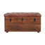 Coffre de rangement en cuir brun