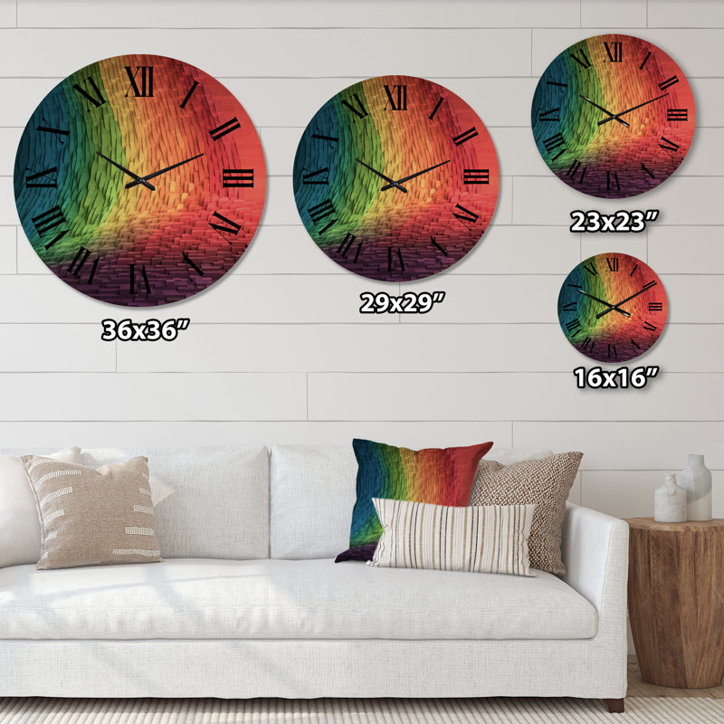 Horloge murale en bois massif Tanisha, Très grand