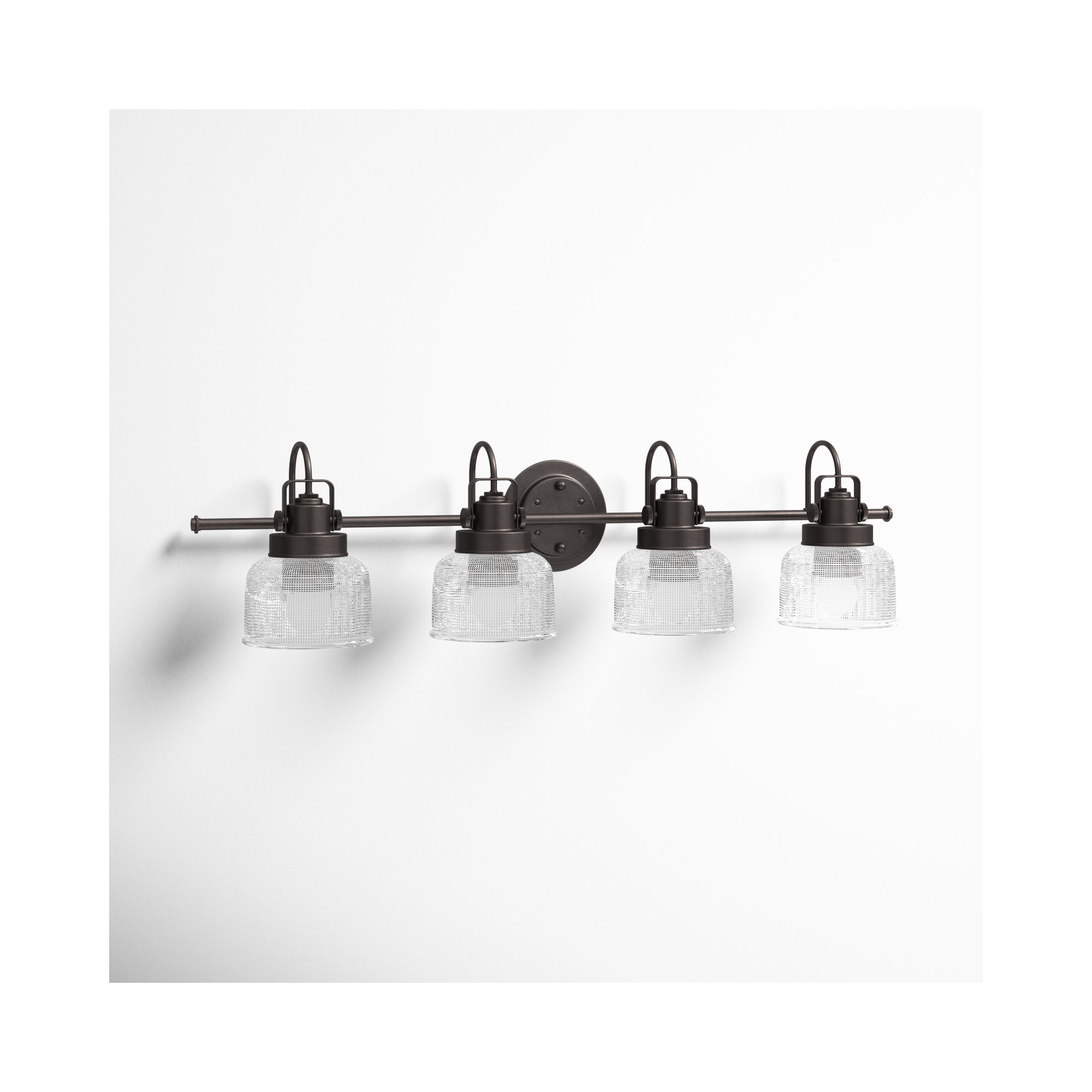Rosser 4 Light Transparent Dimmable Vanity Light, Venetian Bronze