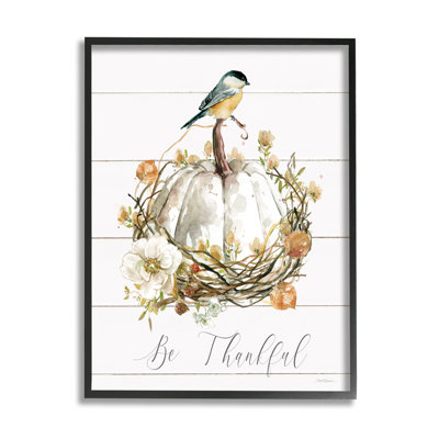 Bb-491 - «Be Thankful Fall Florals» encadré sur bois par Carol Robinson, reproduction