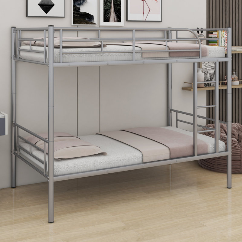 Metal Bunk Bed, Silver